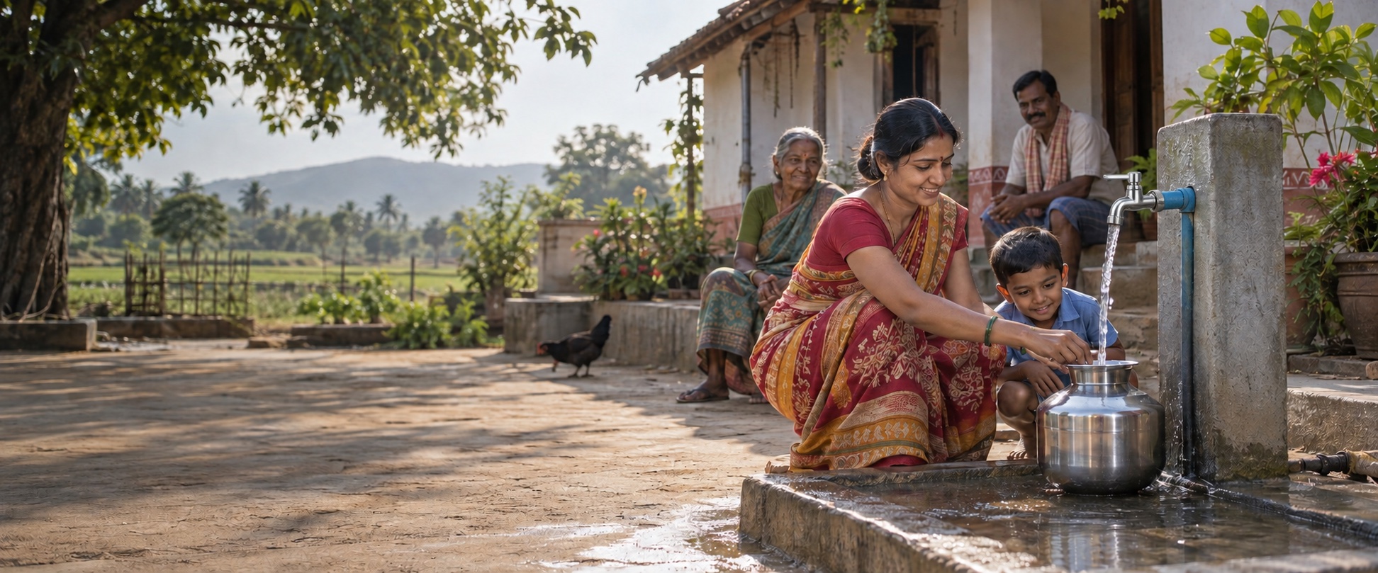 Rural household with safe piped tap water supply in Odisha